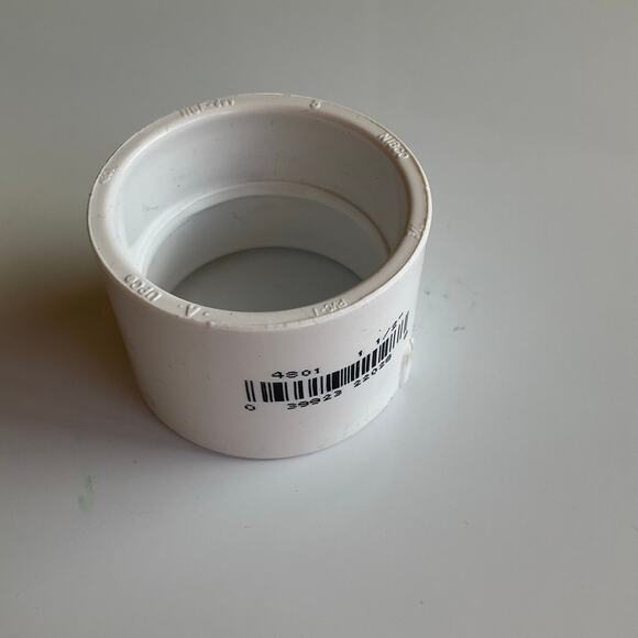 Coupling U4801 11/2 HXH PVC White 1-1/2" D2665 - Picture 1 of 4